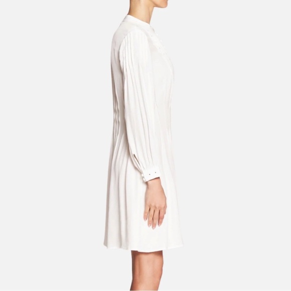 NWT Frame Denim White Long Sleeve Dress Button Detailing XS - Picture 2 of 7